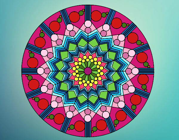 Dibujo Mandala flor con círculos pintado por yumilore