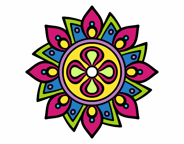 Dibujo Mandala flor sencilla pintado por MarthaFavi