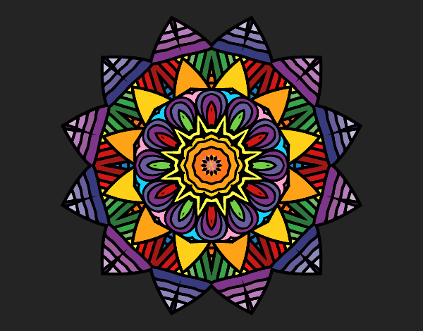 Dibujo Mandala frutal pintado por queyla