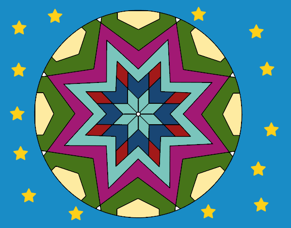 Dibujo Mandala mosaico estrella pintado por linda423