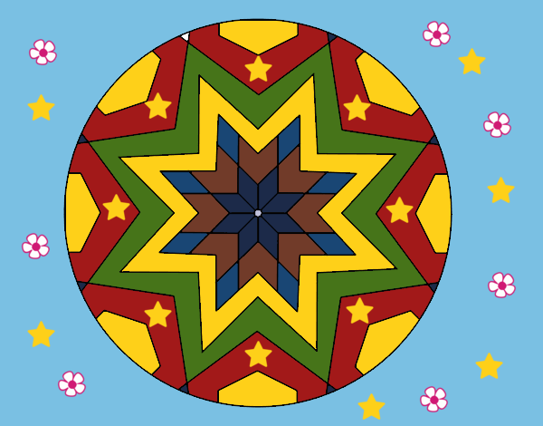 Dibujo Mandala mosaico estrella pintado por linda423