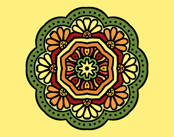 Dibujo Mandala mosaico modernista pintado por Devi