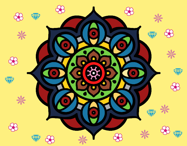 Dibujo Mandala ojos abiertos pintado por linda423