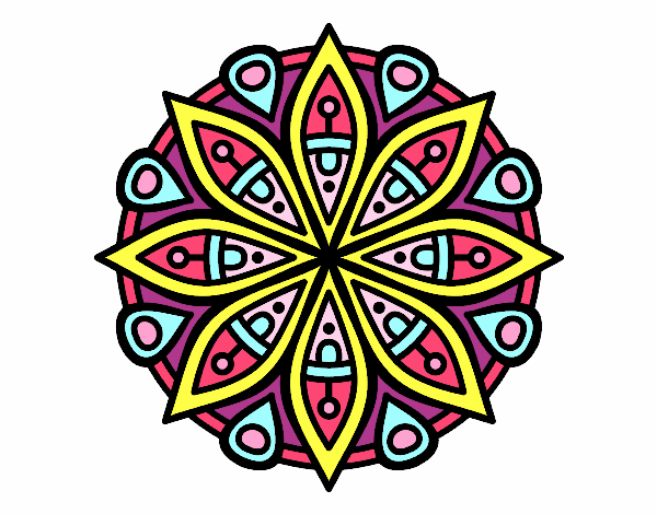 Dibujo Mandala para la concentración pintado por kiomi 