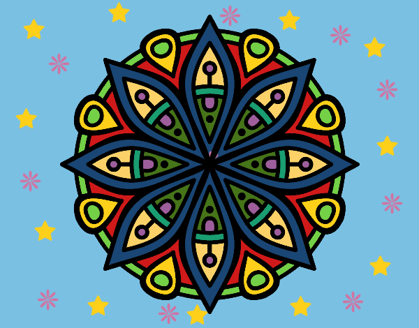 Dibujo Mandala para la concentración pintado por linda423