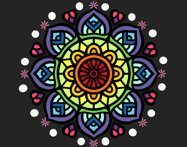 Dibujo Mandala para la concentración mental pintado por queyla