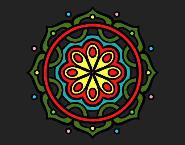 Dibujo Mandala para meditar pintado por queyla