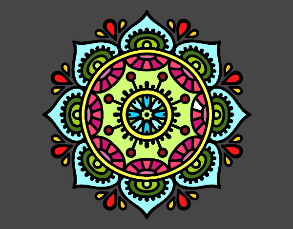 Dibujo Mandala para relajarse pintado por adim