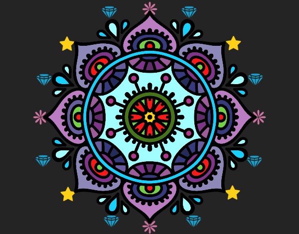 Dibujo Mandala para relajarse pintado por queyla