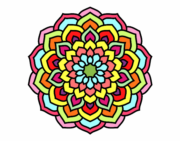 Dibujo Mandala pétalos de flor pintado por gabribixa