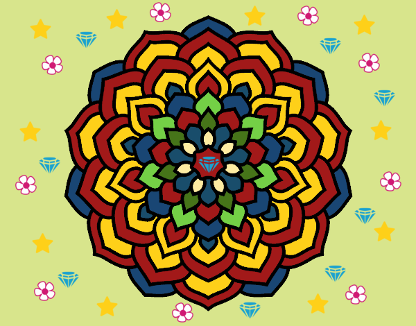 Dibujo Mandala pétalos de flor pintado por linda423