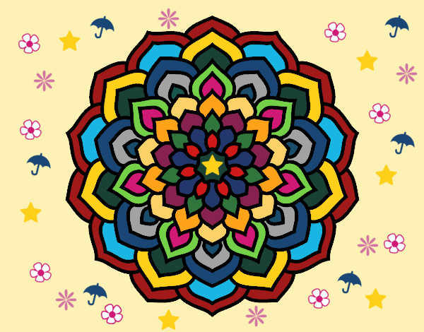 Dibujo Mandala pétalos de flor pintado por linda423