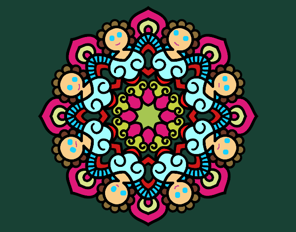 Dibujo Mandala reunión pintado por blanca