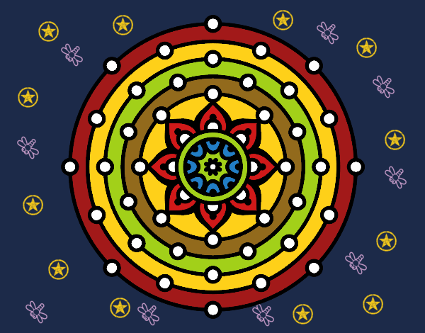 Dibujo Mandala sistema solar pintado por linda423