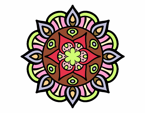 Dibujo Mandala vida vegetal pintado por yushara