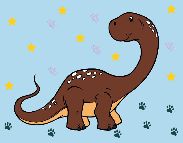 Dibujo Brachiosaurus pintado por linda423