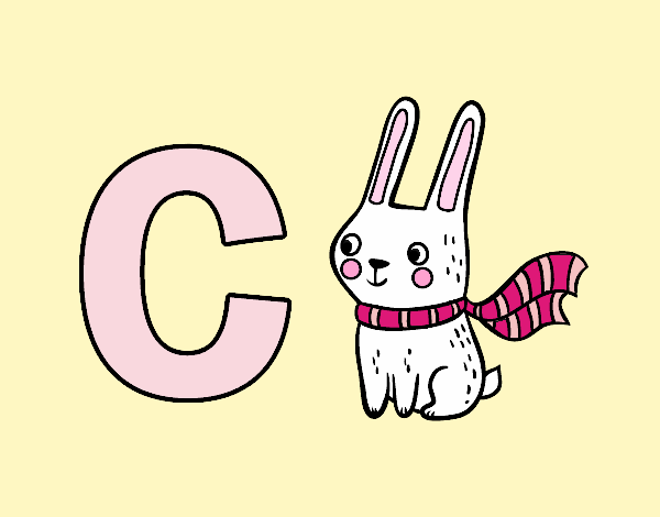Dibujo C de Conejo pintado por mariabm14