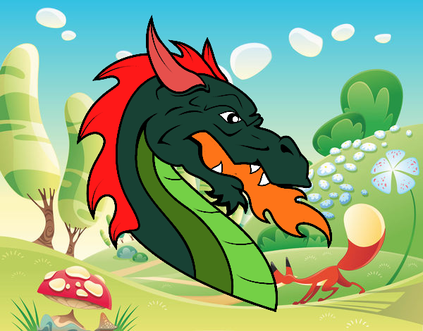 Dibujo Cabeza de dragón europeo pintado por rodrigoNG