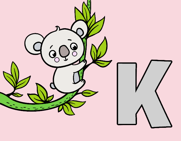 Dibujo K de Koala pintado por mariabm14