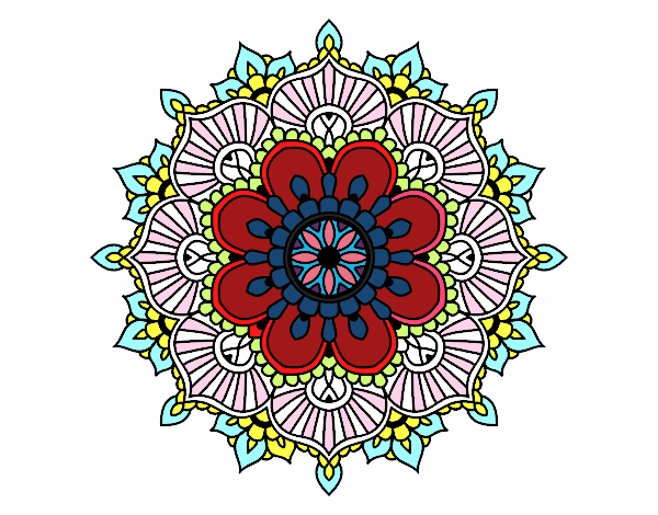 Dibujo Mandala destello floral pintado por tarik