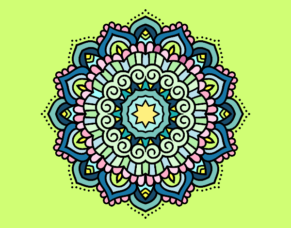 Dibujo Mandala estrella decorada pintado por PINCEL