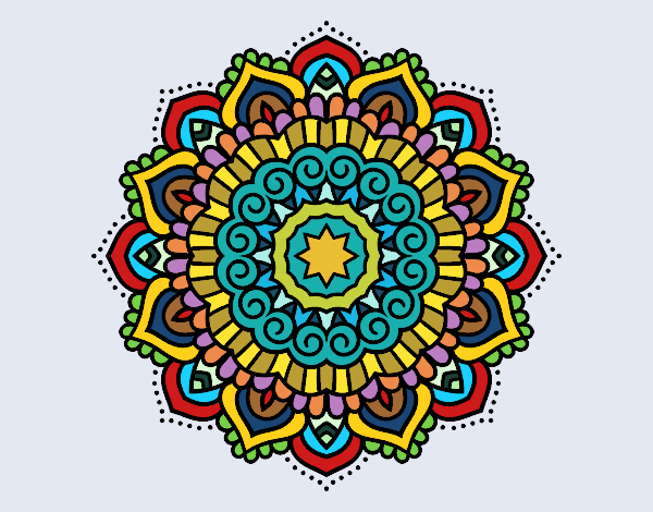 Dibujo Mandala estrella decorada pintado por valeriart