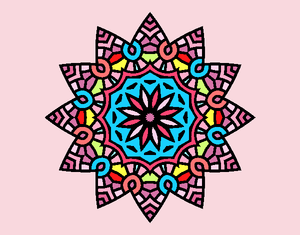 Dibujo Mandala estrella floral pintado por PINCEL
