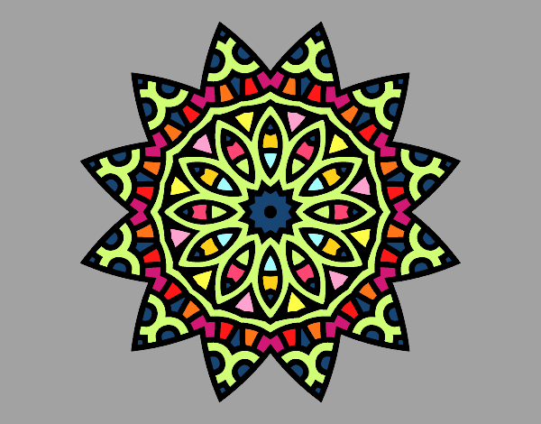 Dibujo Mandala estrella pintado por PINCEL