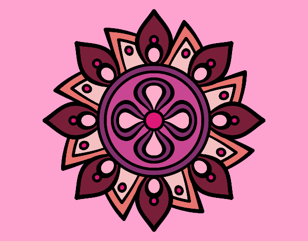 Dibujo Mandala flor sencilla pintado por JackieO