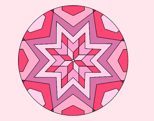 Dibujo Mandala mosaico estrella pintado por PINCEL