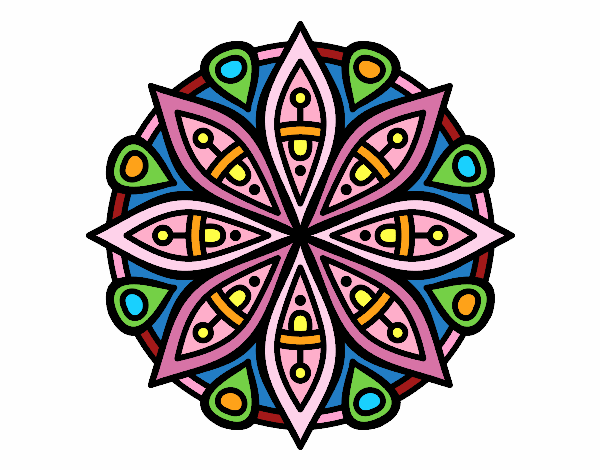 Dibujo Mandala para la concentración pintado por valeriart