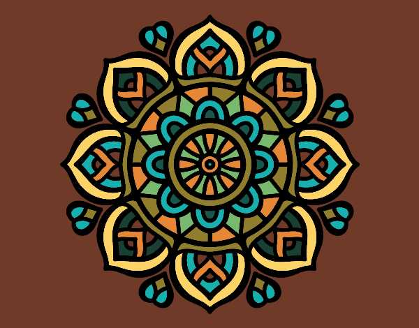 Dibujo Mandala para la concentración mental pintado por blanca