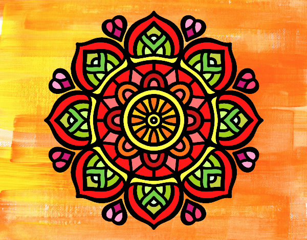 Dibujo Mandala para la concentración mental pintado por Itzelle