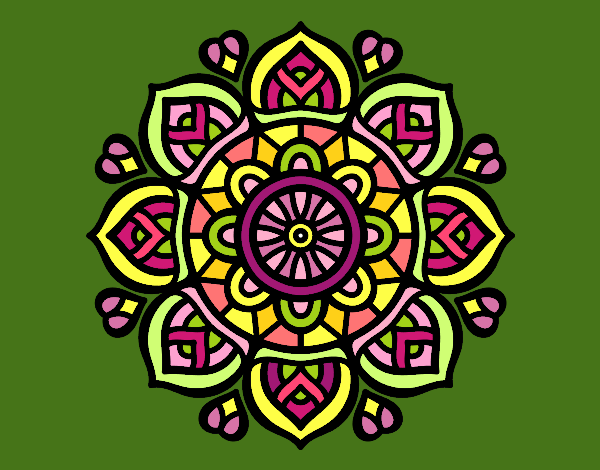 Dibujo Mandala para la concentración mental pintado por PINCEL