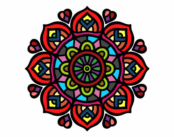 Dibujo Mandala para la concentración mental pintado por tarik