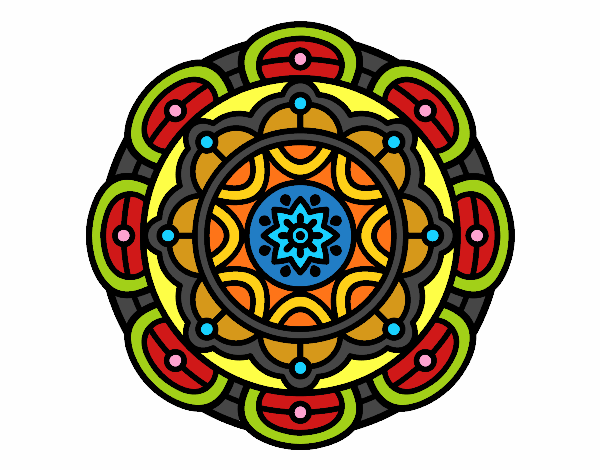 Dibujo Mandala para la relajación mental pintado por 2AMARILLO4