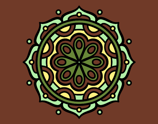 Dibujo Mandala para meditar pintado por blanca