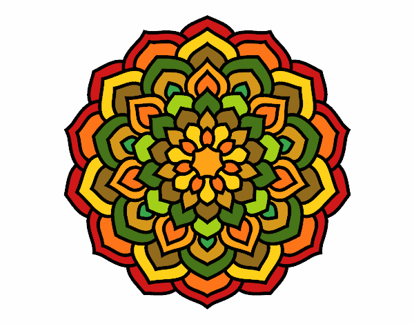 Dibujo Mandala pétalos de flor pintado por KenyaJR