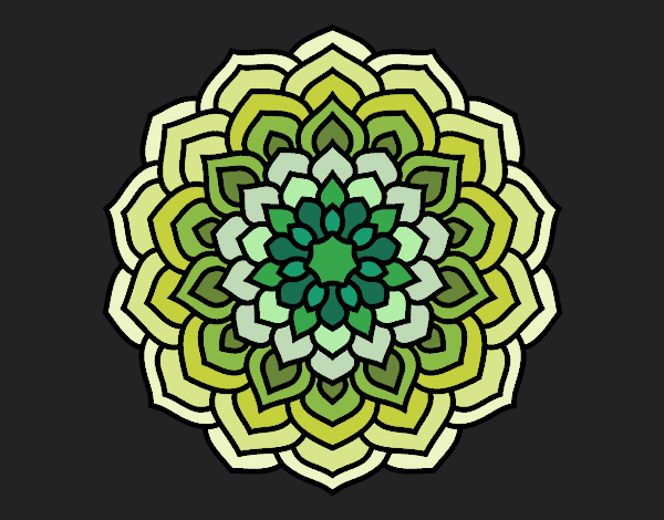 Dibujo Mandala pétalos de flor pintado por michinita