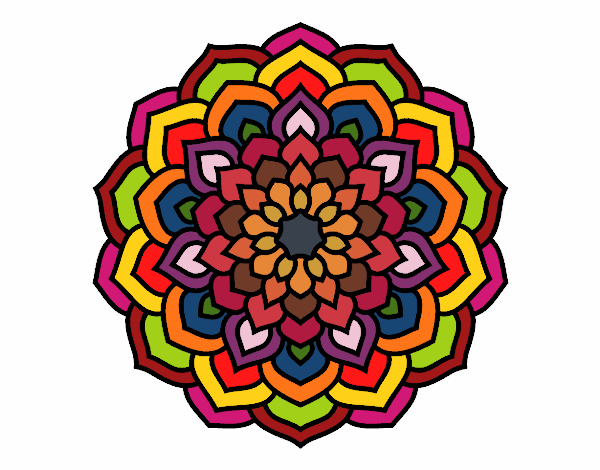 Dibujo Mandala pétalos de flor pintado por tarik