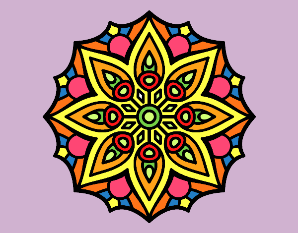 Dibujo Mandala simetría sencilla pintado por PINCEL