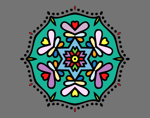 Dibujo Mandala simétrica pintado por PINCEL