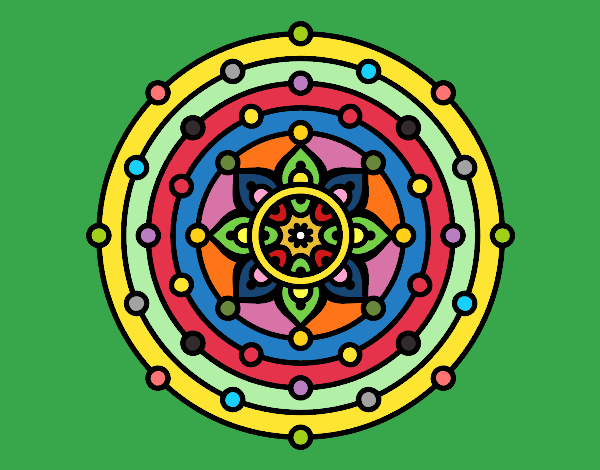 Dibujo Mandala sistema solar pintado por gustavo1