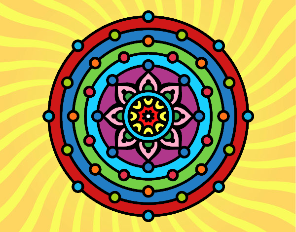 Dibujo Mandala sistema solar pintado por JRCECILIA