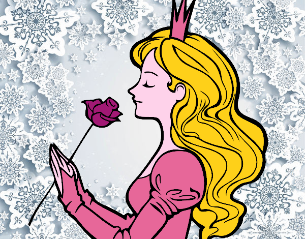 Dibujo Princesa y rosa pintado por amby