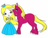 Dibujo Princesa y unicornio pintado por amby