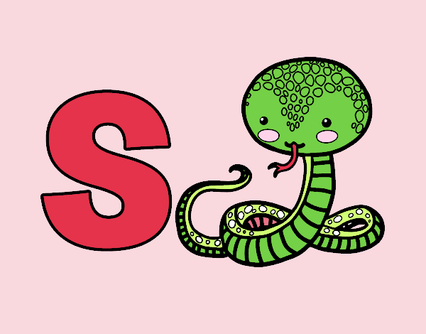 Dibujo S de Serpiente pintado por mariabm14