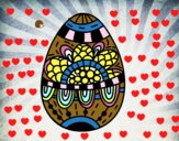 Dibujo Un huevo de Pascua floral pintado por FranciscaF