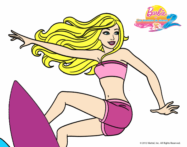 Dibujo De Barbie Surfeando Pintado Por En Dibujos Net El D A A