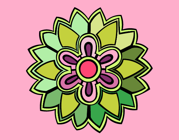 Dibujo Mándala con forma de flor weiss pintado por PINCEL